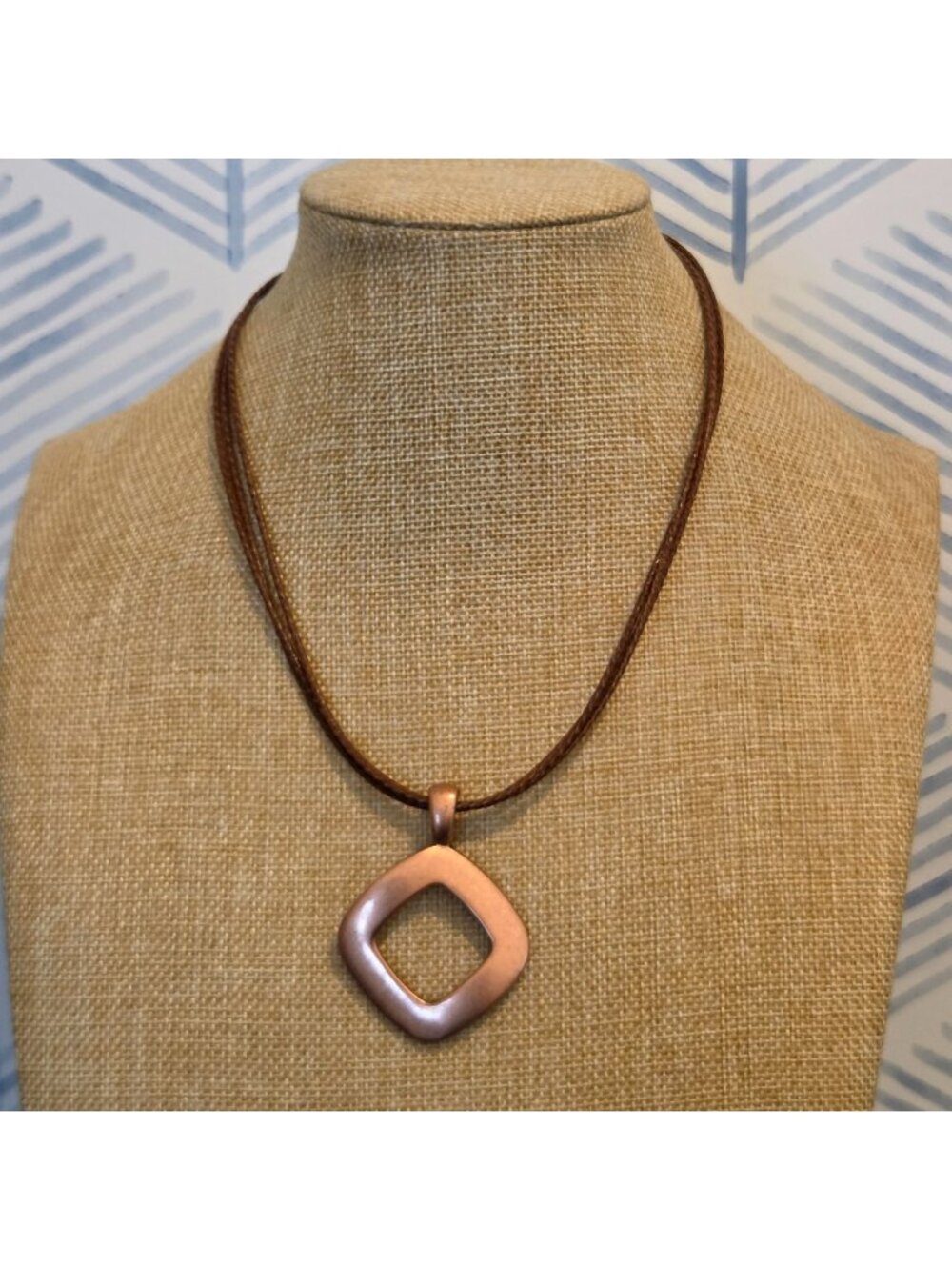 Premier Designs Embers Copper Rose Gold Geometric Pendant Necklace